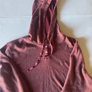 Volcom Maroon Striped Hoodie